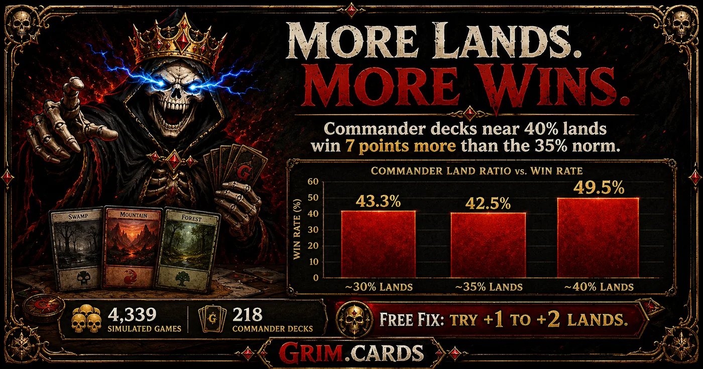 Commander Decks Near 40% Lands Win 7 Points More Than the 35% Norm — And the Fix Is Free